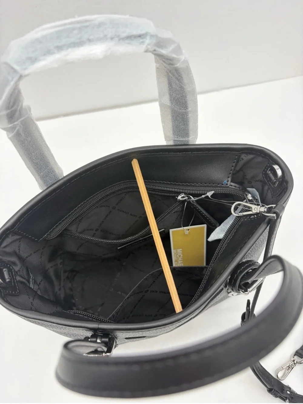 Michael Kora Jet Set Travel Carryall  Convertible Tote Crossbody Bag Black